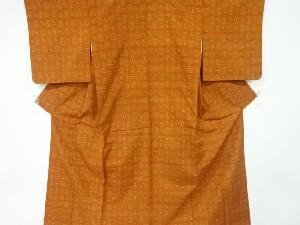 アンティーク　絣柄織り出し　手織り紬着物